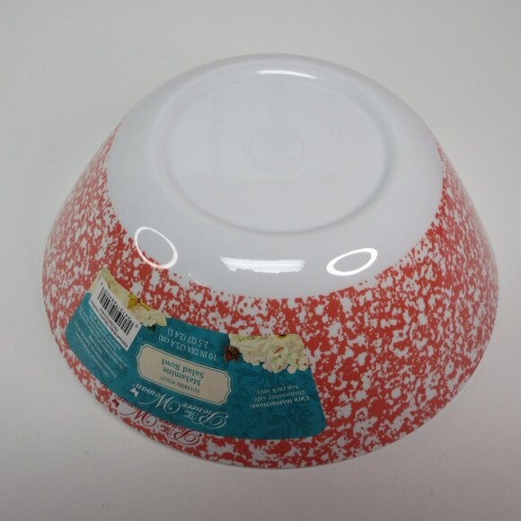 Pioneer Woman Salad Serving Bowl Patchwork Medley Splatter Melamine 10"d 2.5Qt - Picture 6 of 8